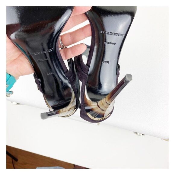 Burberry Marham Purple Suede Trench Buckle Sandal w/Ombré Stilletto Heels Sz 9.5 - Picture 13 of 13